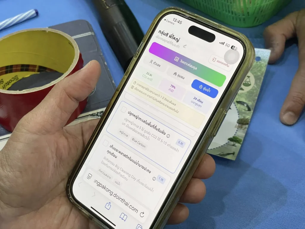 กิจกรรม ทบทวนพฤติกรรมประจำวัน และ Rebalance Blue Carbon เรียนรู้พฤติกรรมตัวเองที่ส่งผลต่อการปล่อยก๊าซคาร์บอนสู่ชั่นบรรยากาศ พร้อมทั้งทำความเข้าใจกลยุทย์การลดการปล่อยก๊าซคาร์บอนในระดับบุคคล ชุมชน และพื้นที่ชุ่มน้ำ